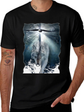 Wolf & Eagle Graphic Tee - Black Cotton Blend