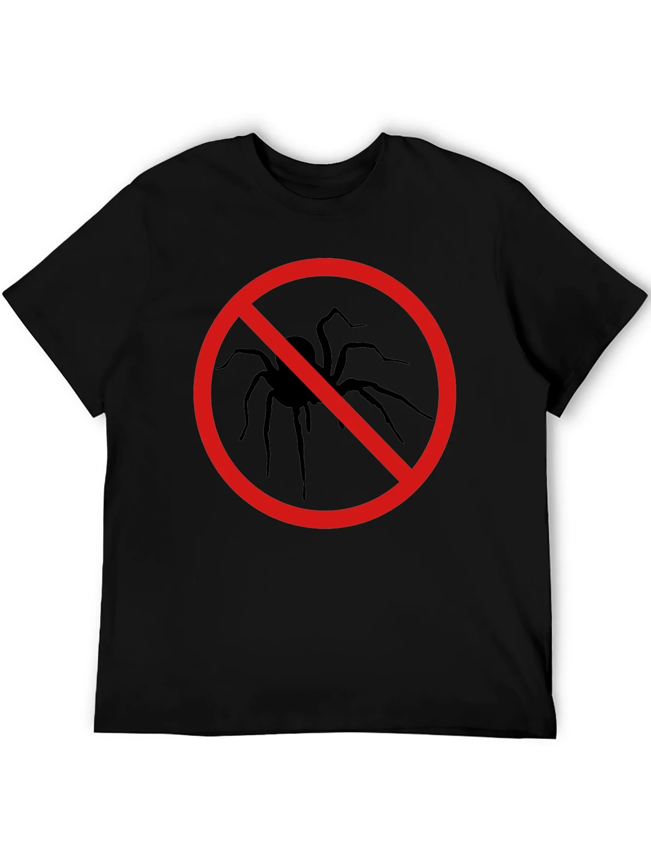 No Spiders Black T-Shirt - Insect Repellent Humor Tee