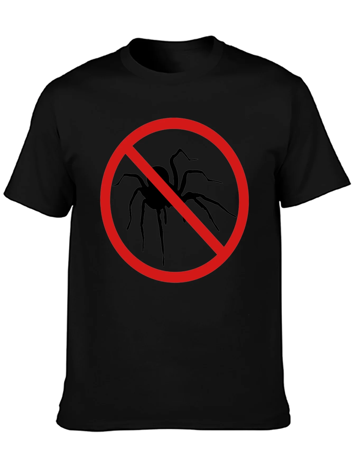 No Spiders Black T-Shirt - Insect Repellent Humor Tee