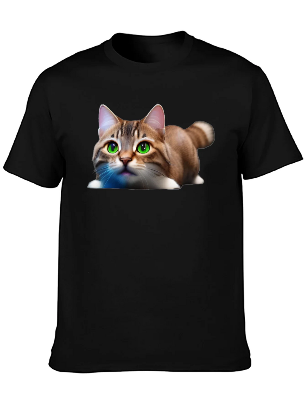 Cute Cat Graphic Tee - Soft Cotton Blend Shirt