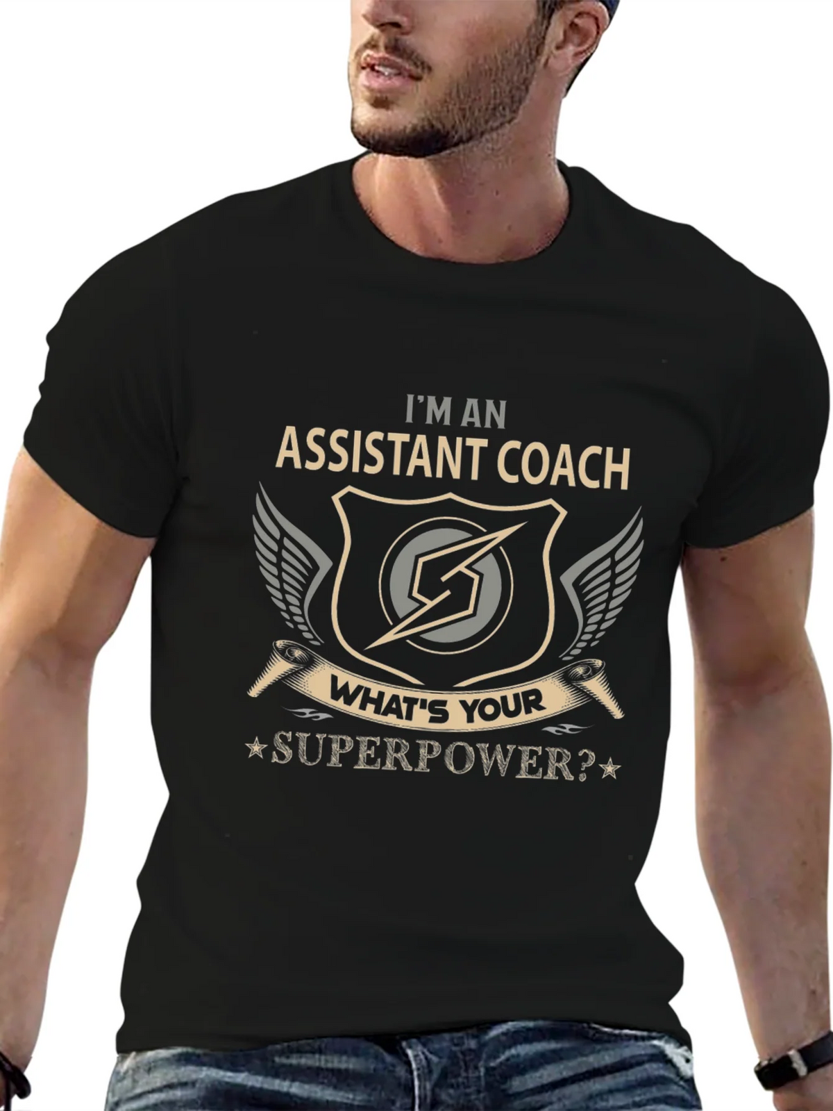 Assistant Coach Superpower Graphic T-Shirt